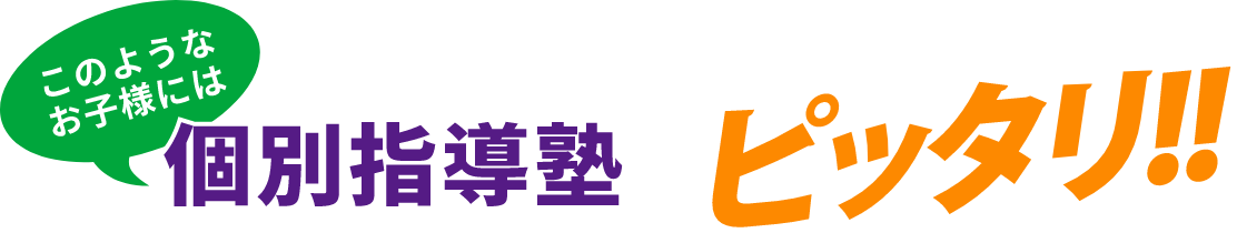 このようなお子様には個別指導塾がピッタリ！！