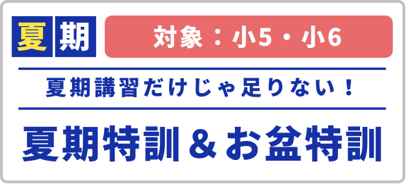 夏期講習だけじゃ足りない！夏期特訓＆お盆特訓