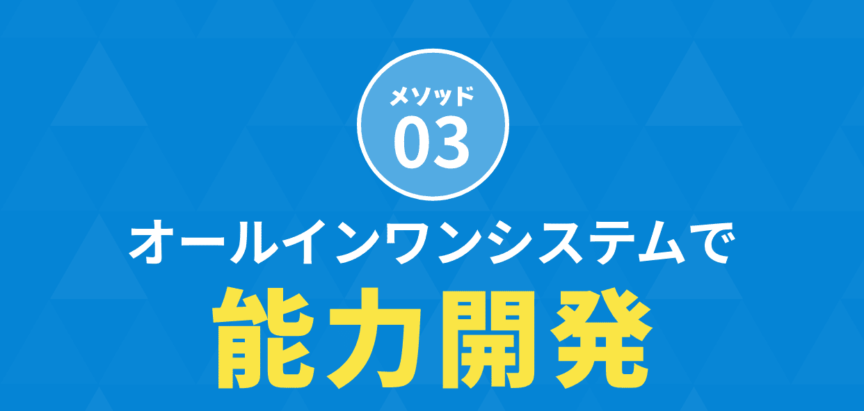 メソッド03。オールインワンシステムで能力開発